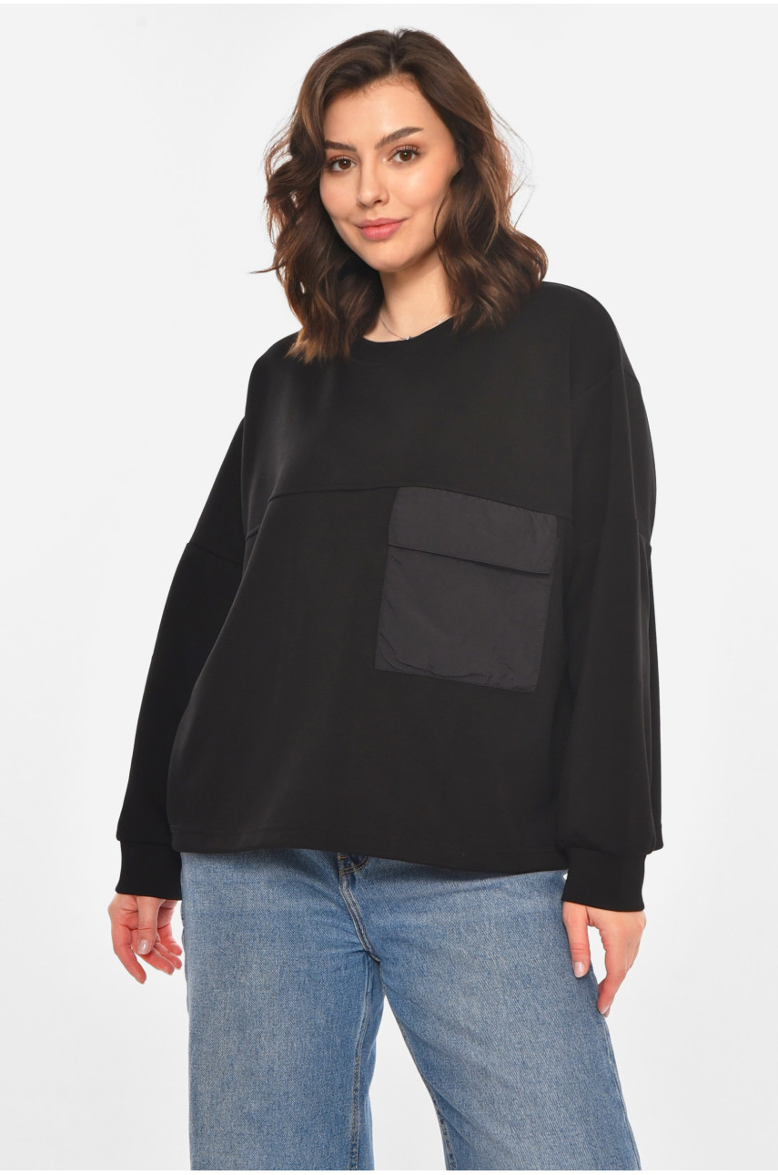 Кофта жіноча однотонна чорного кольору 2702 212397