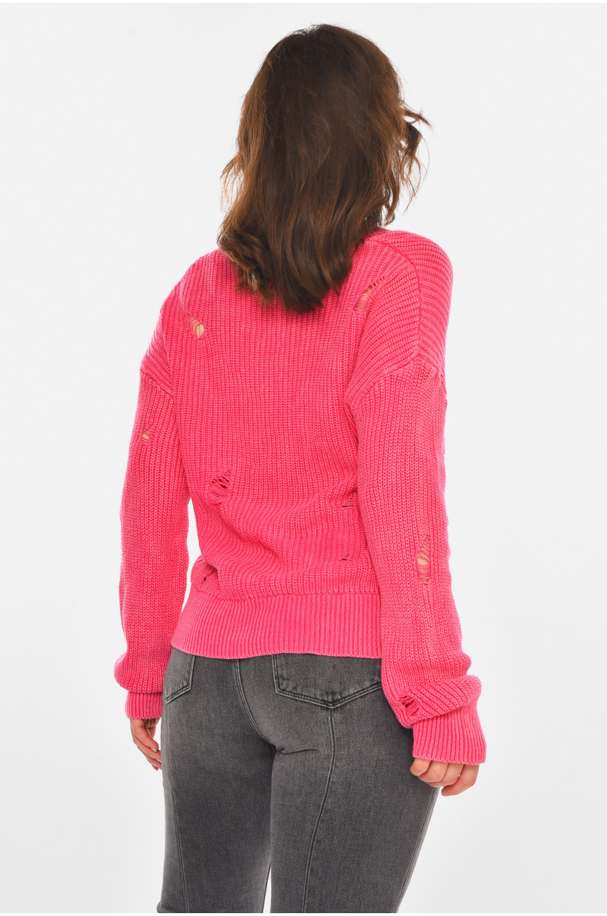 Светр жіночий однотонний рожевого кольору 97321 212406