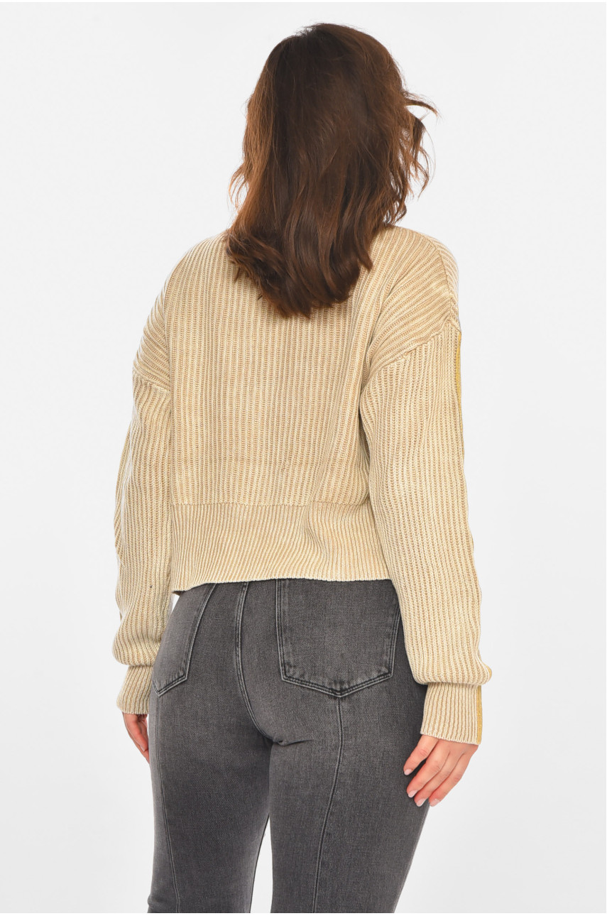 Светр жіночий бежевого кольору з принтом 97321 212409