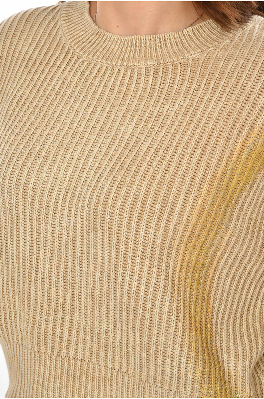 Светр жіночий бежевого кольору з принтом 97321 212409