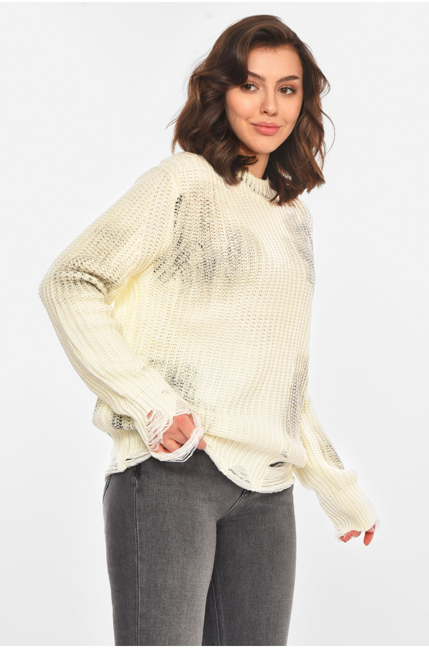 Светр жіночий білого кольору з принтом 97321 212410