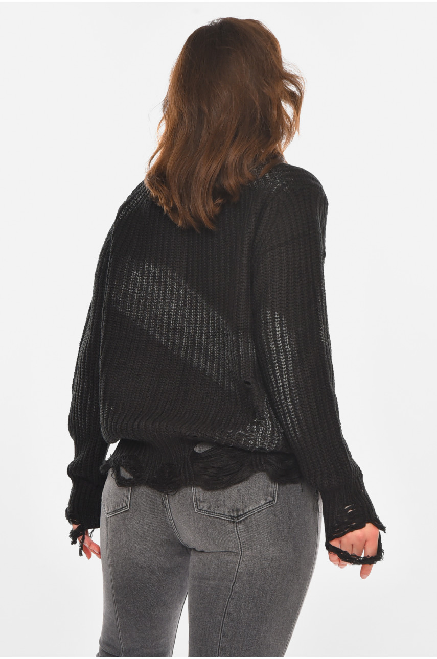 Светр жіночий чорного кольору з принтом 97321 212412