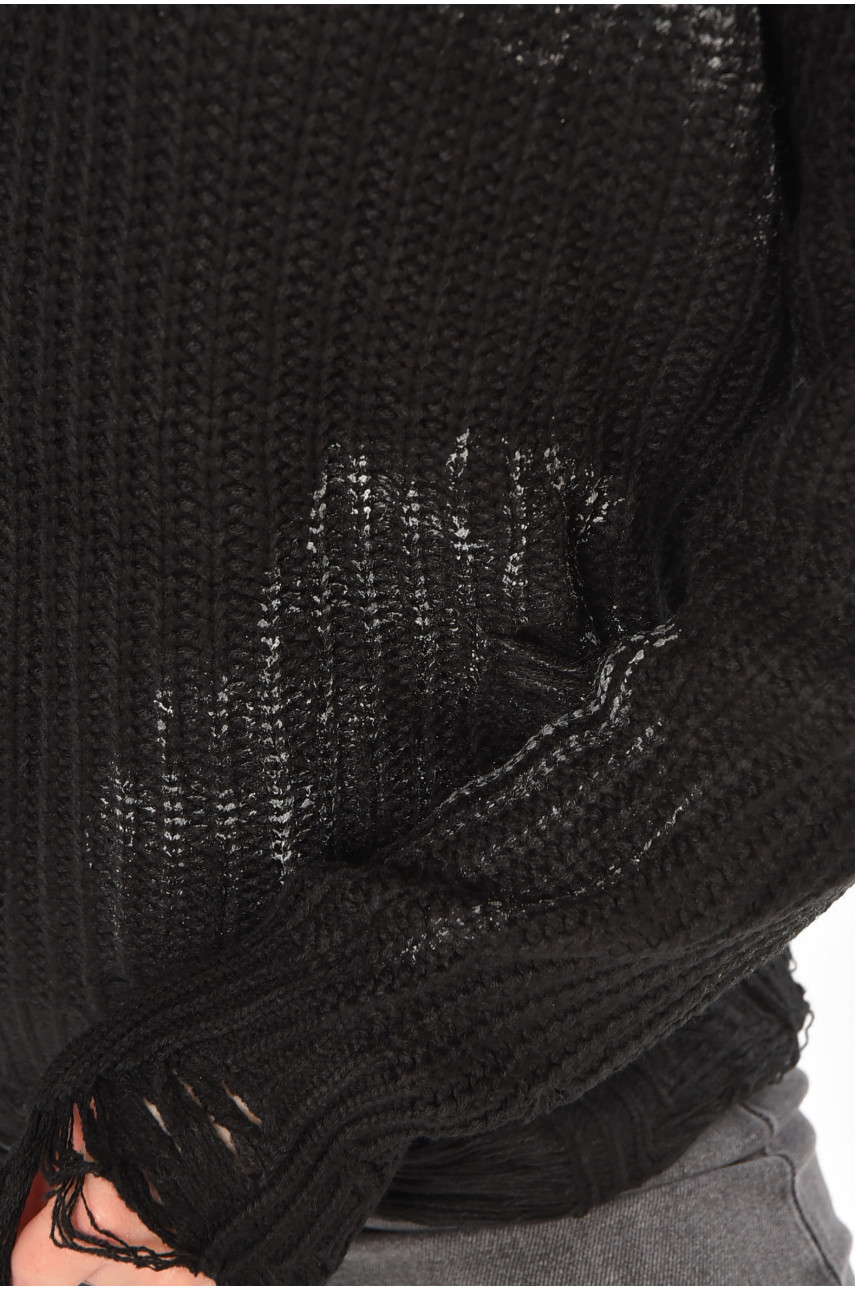 Светр жіночий чорного кольору з принтом 97321 212412