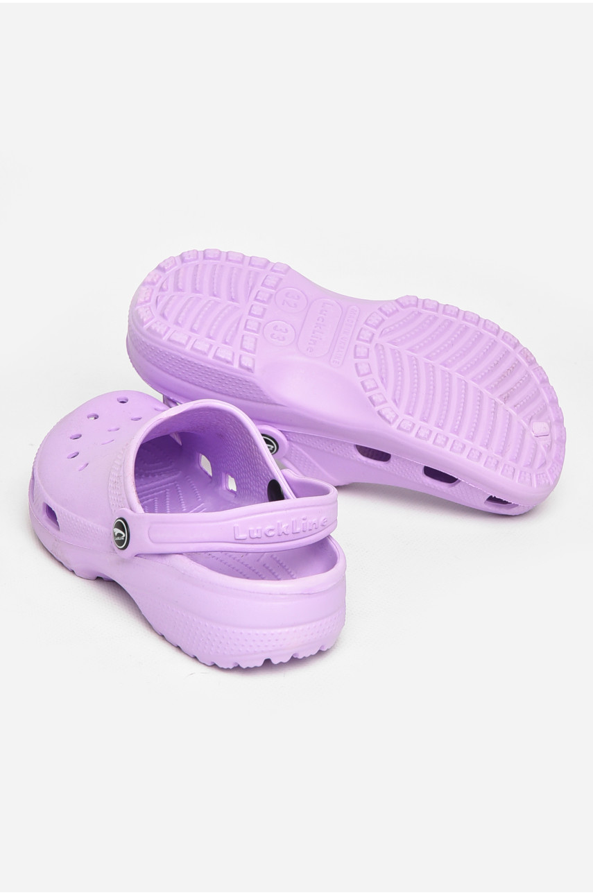 Кроксы детские сиреневого цвета 212414
