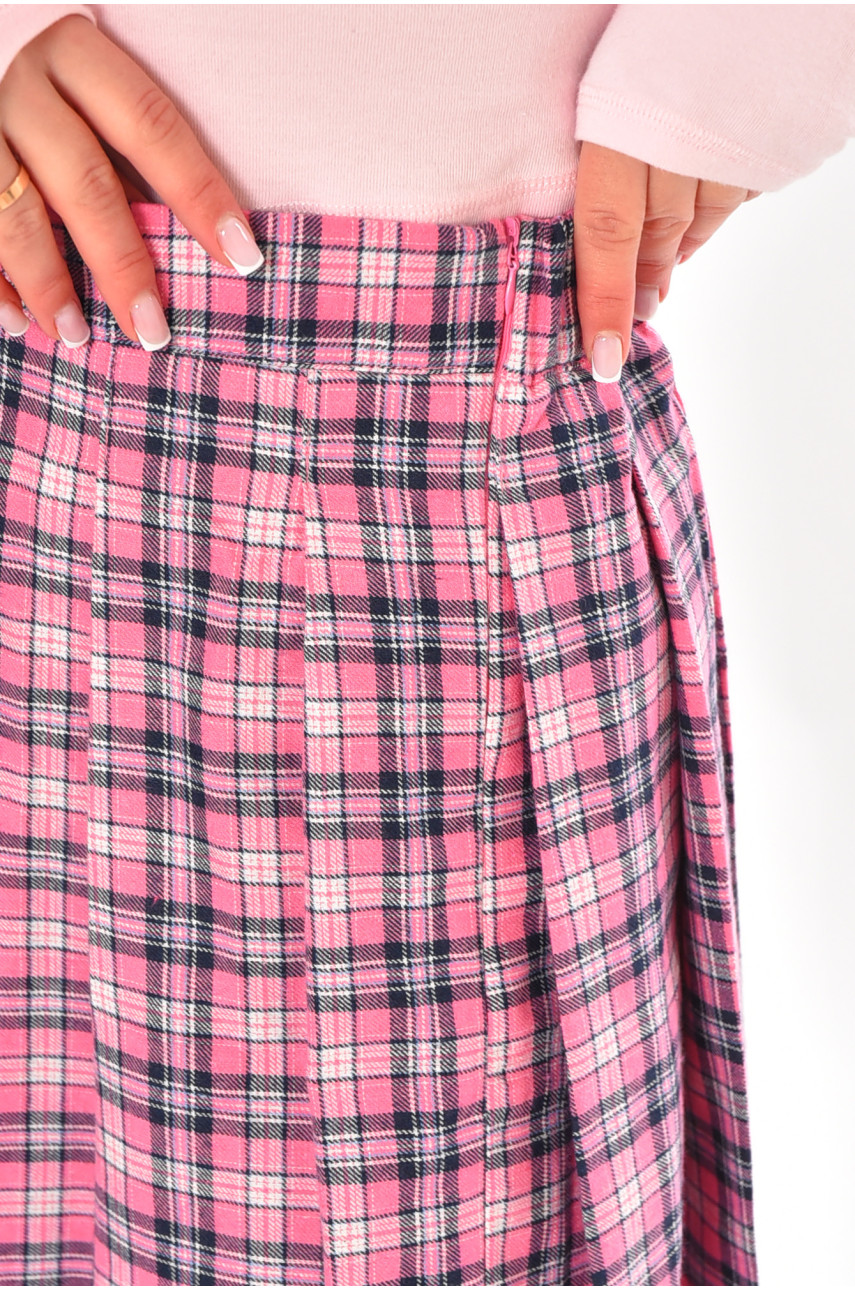 Спідниця жіноча малинового кольору з принтом 3082 212415