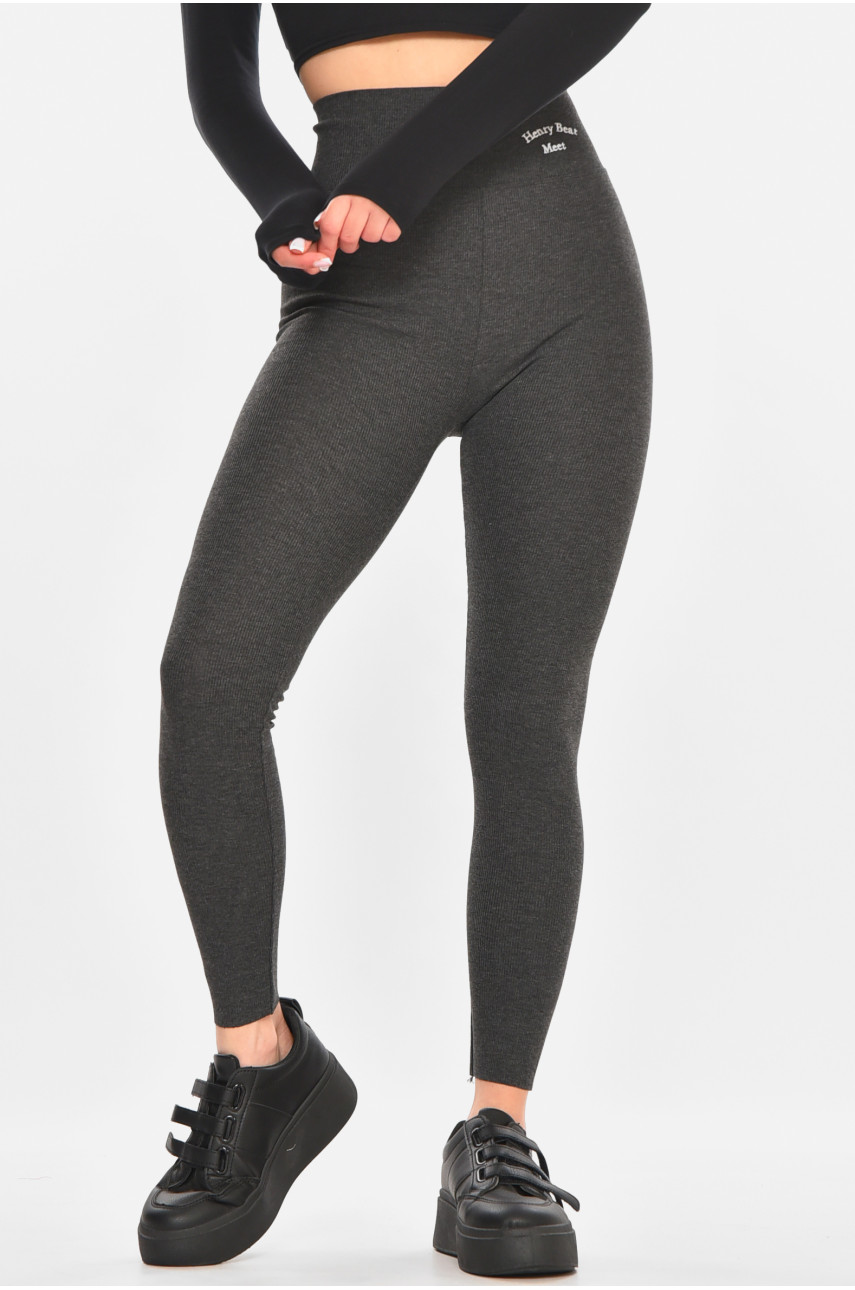 Лосини жіночі однотонні графітового кольору 9608 212424