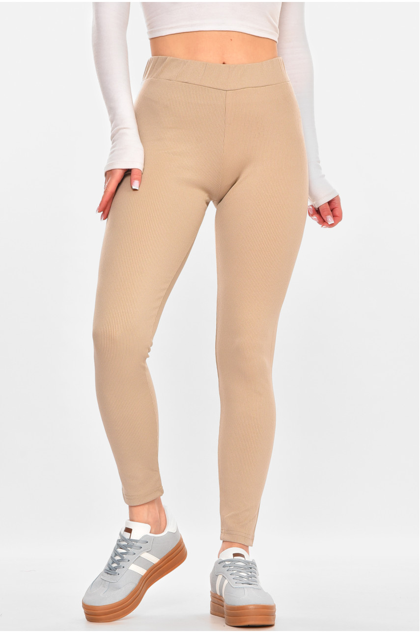 Лосини жіночі однотонні бежевого кольору 5512 212427