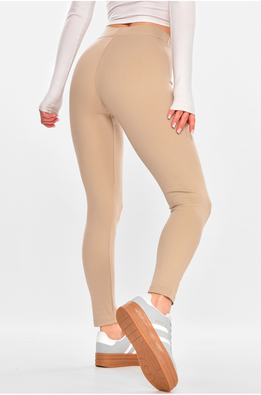 Лосини жіночі однотонні бежевого кольору 5512 212427