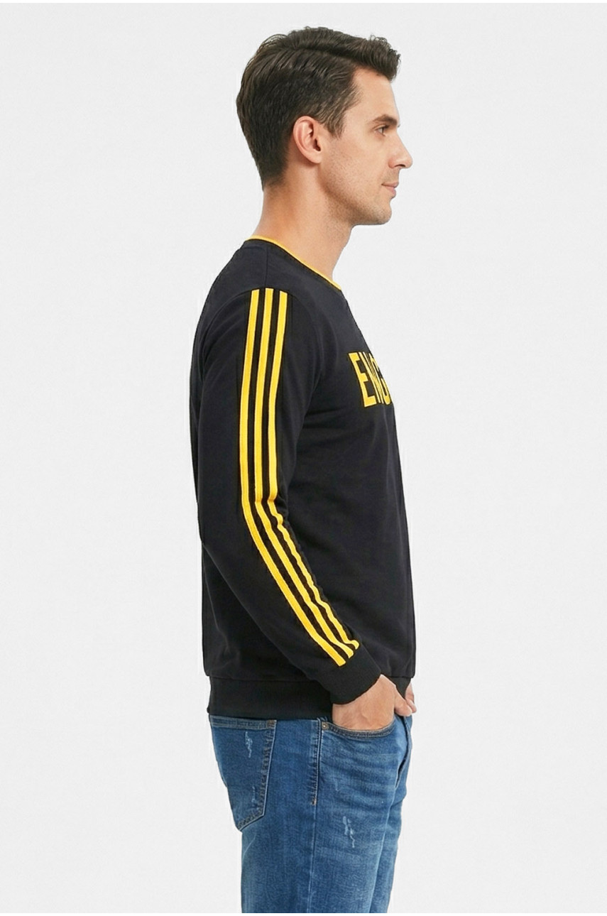 Світшот чоловічий із принтом чорного кольору 7720 212429