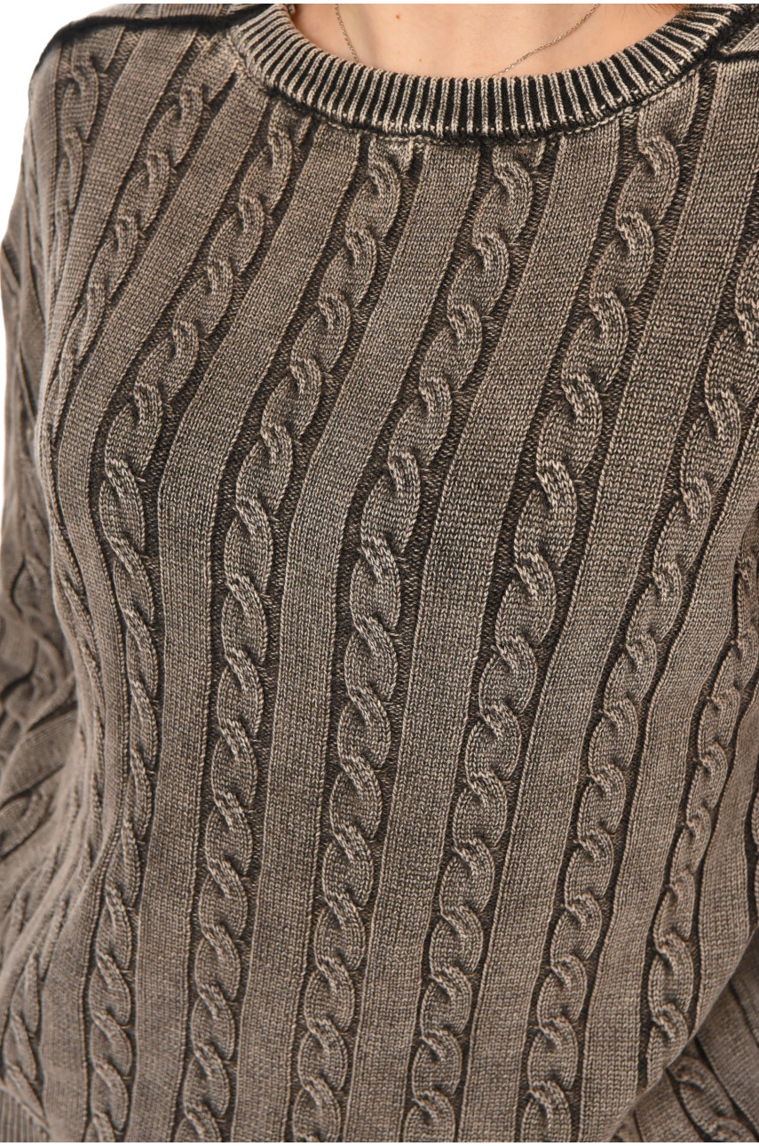 Светр жіночий однотонний сірого кольору 066 212436