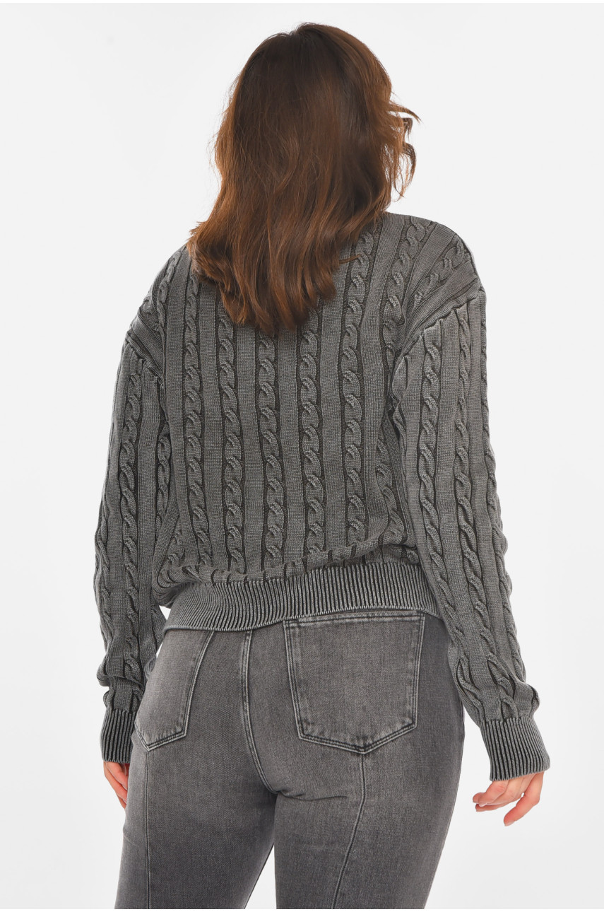 Светр жіночий однотонний сірого кольору 066 212437