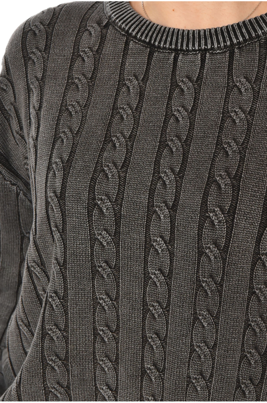 Светр жіночий однотонний сірого кольору 066 212437