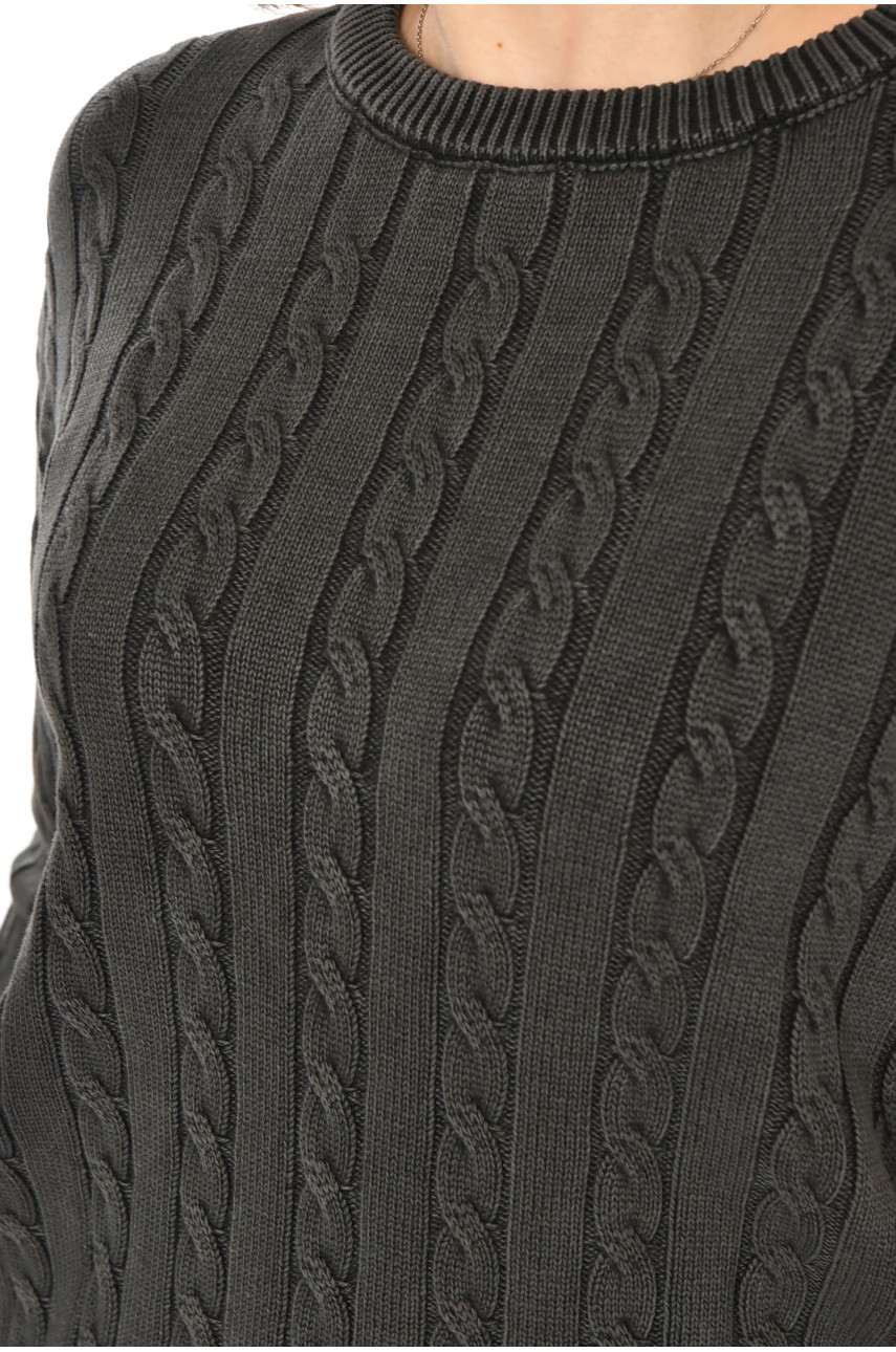 Светр жіночий однотонний графітового кольору 066 212438