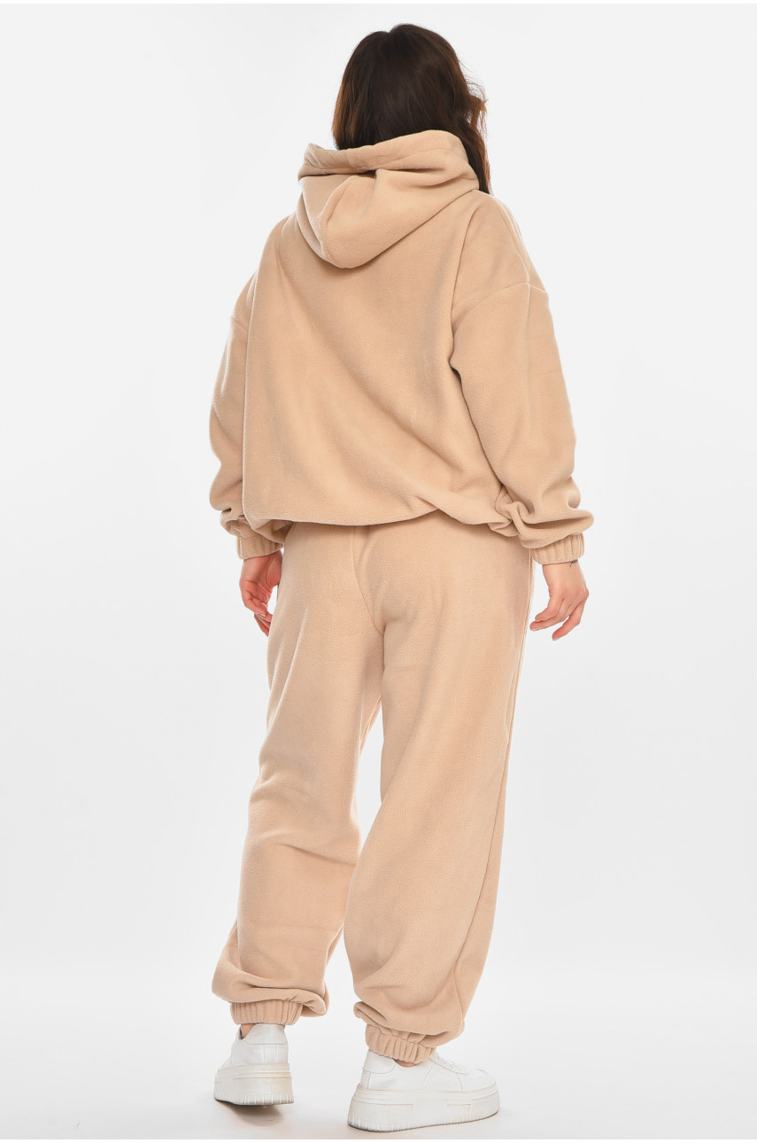 Спортивний костюм жіночий флісовий бежевого кольору 616 212454