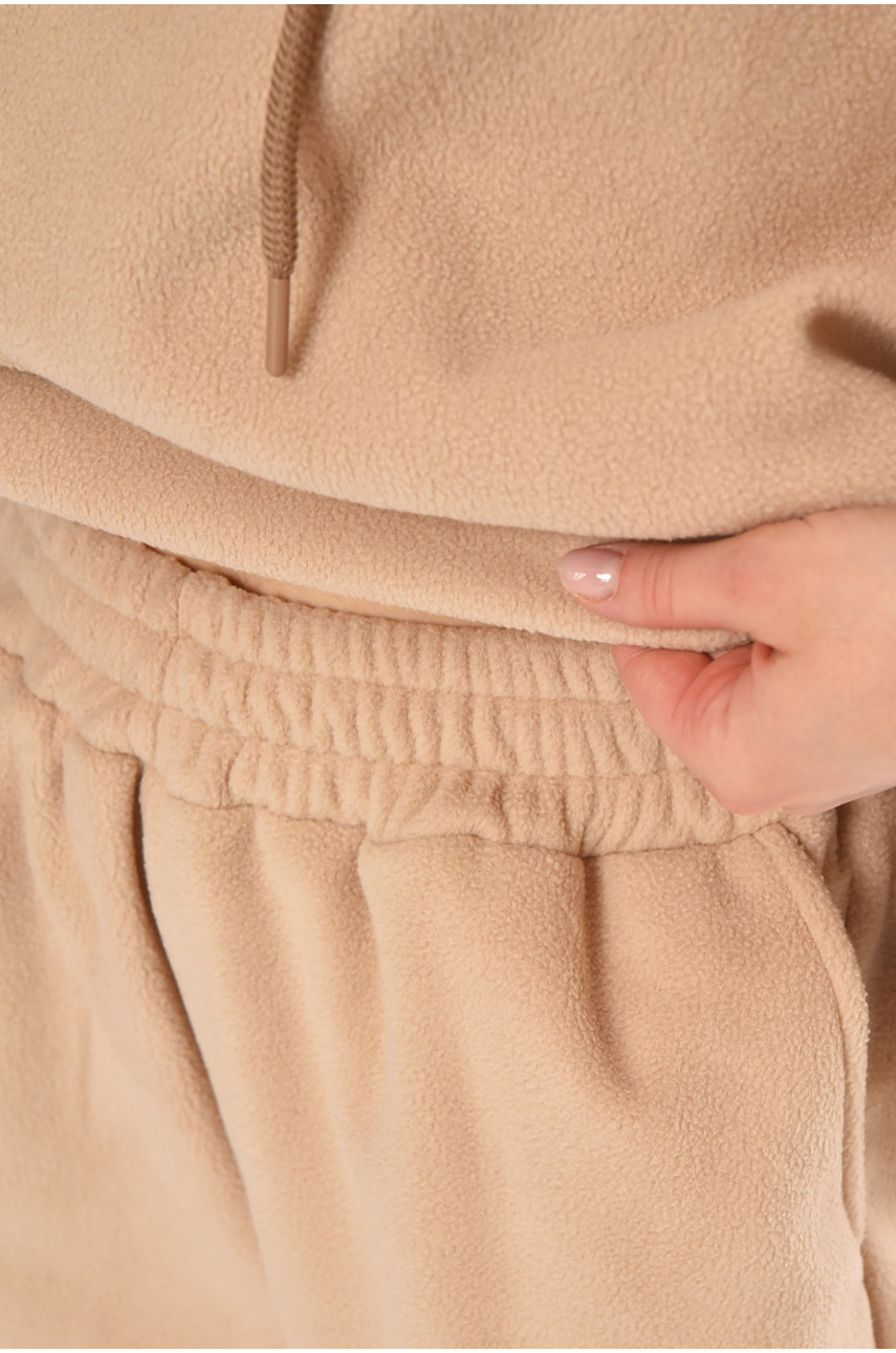 Спортивний костюм жіночий флісовий бежевого кольору 616 212454