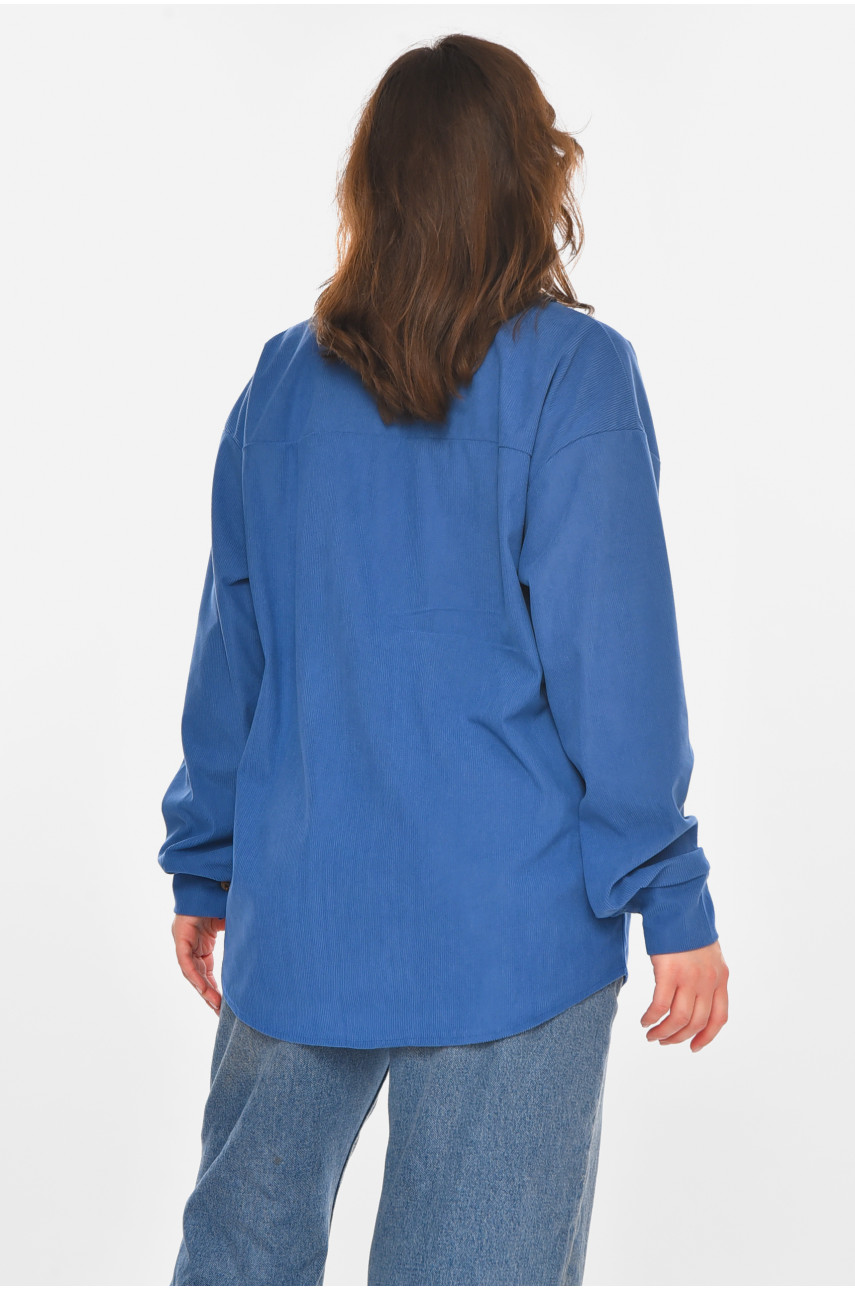 Сорочка жіноча вельветова блакитного кольору 527 212455
