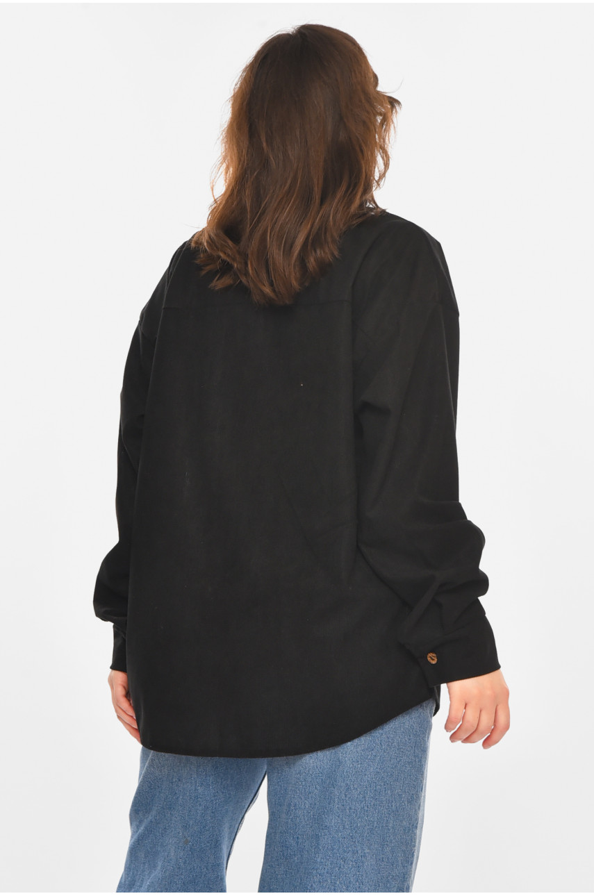 Рубашка женская вельветовая черного цвета 527 212456