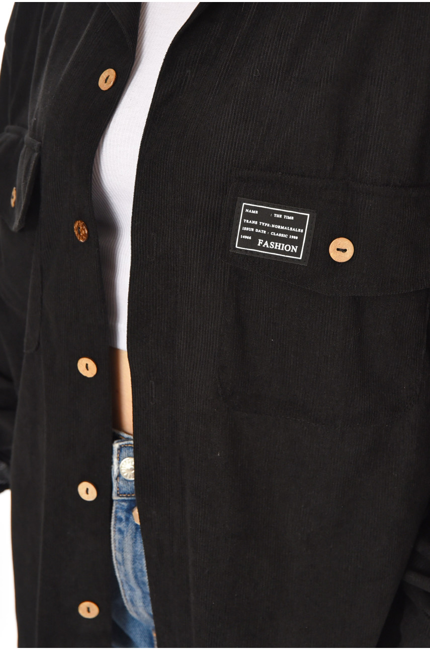 Рубашка женская вельветовая черного цвета 527 212456