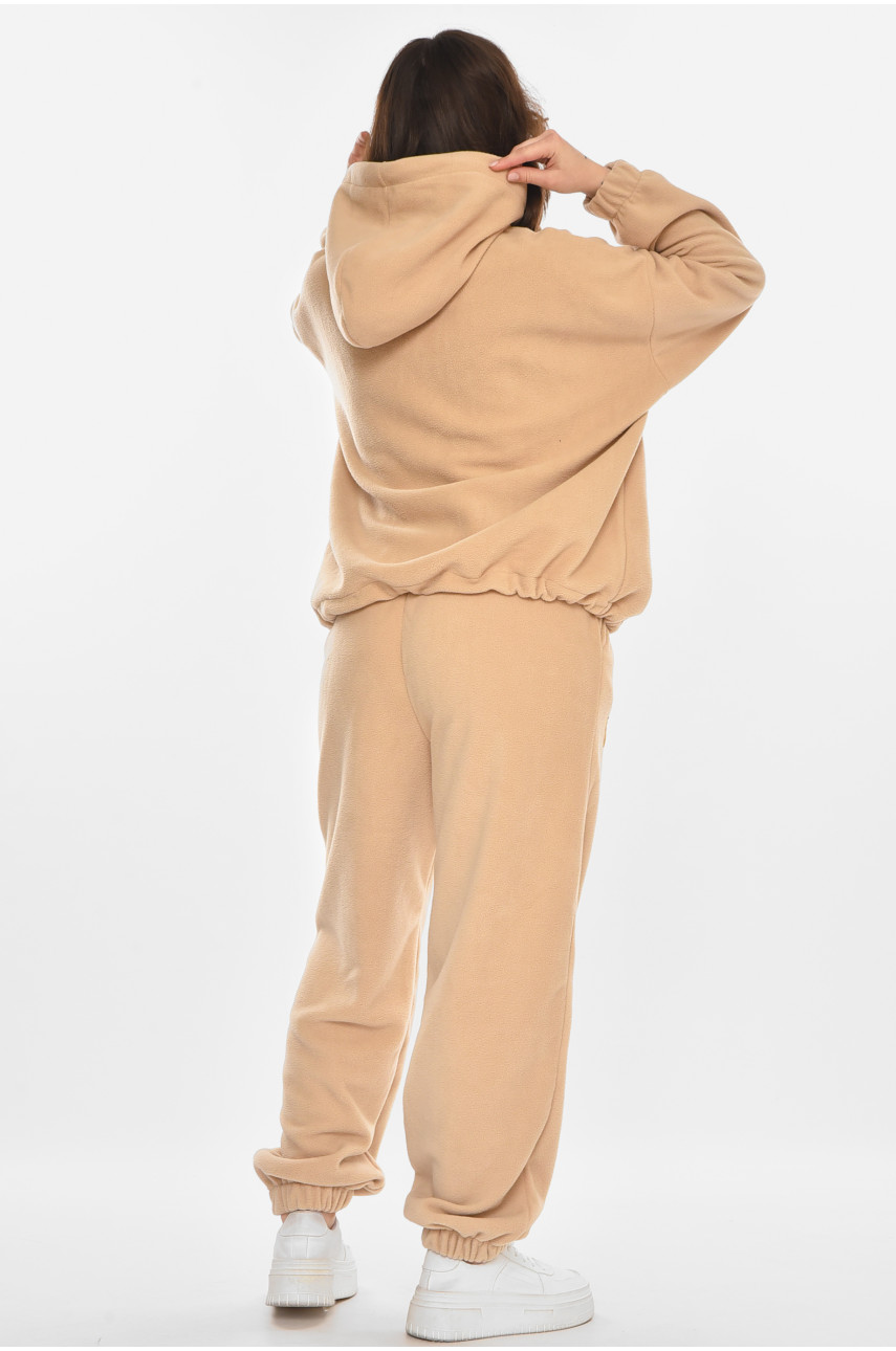 Спортивний костюм жіночий флісовий бежевого кольору 616 212457