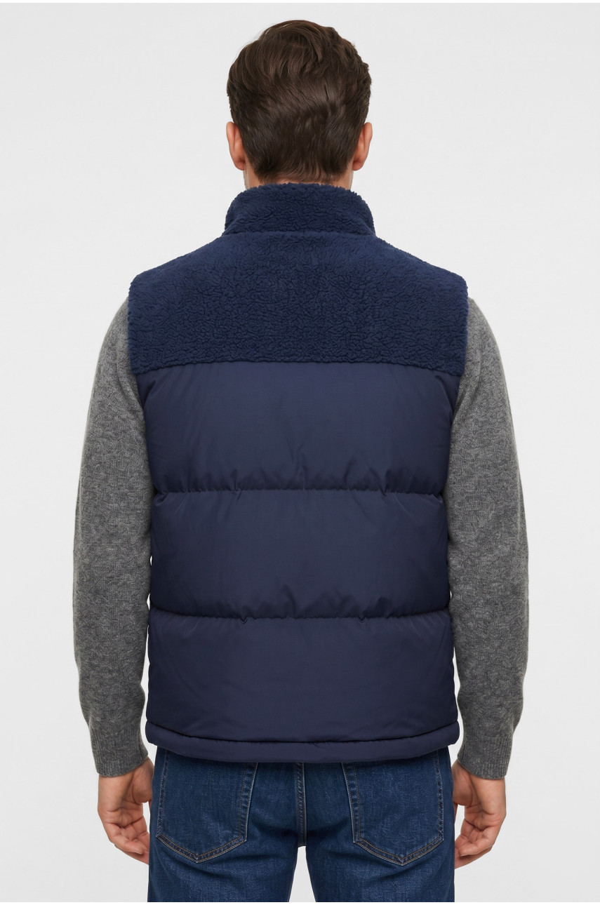 Жилетка мужская демисезонная двухсторонняя тёмно-синего цвета 72268 212463
