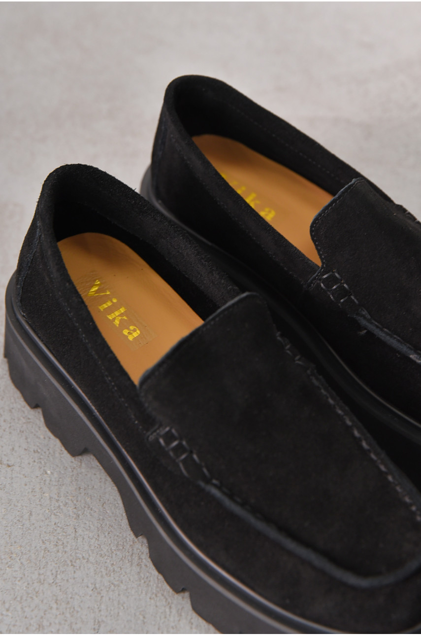 Лофери жіночі чорного кольору натуральна замша 59-1 212467