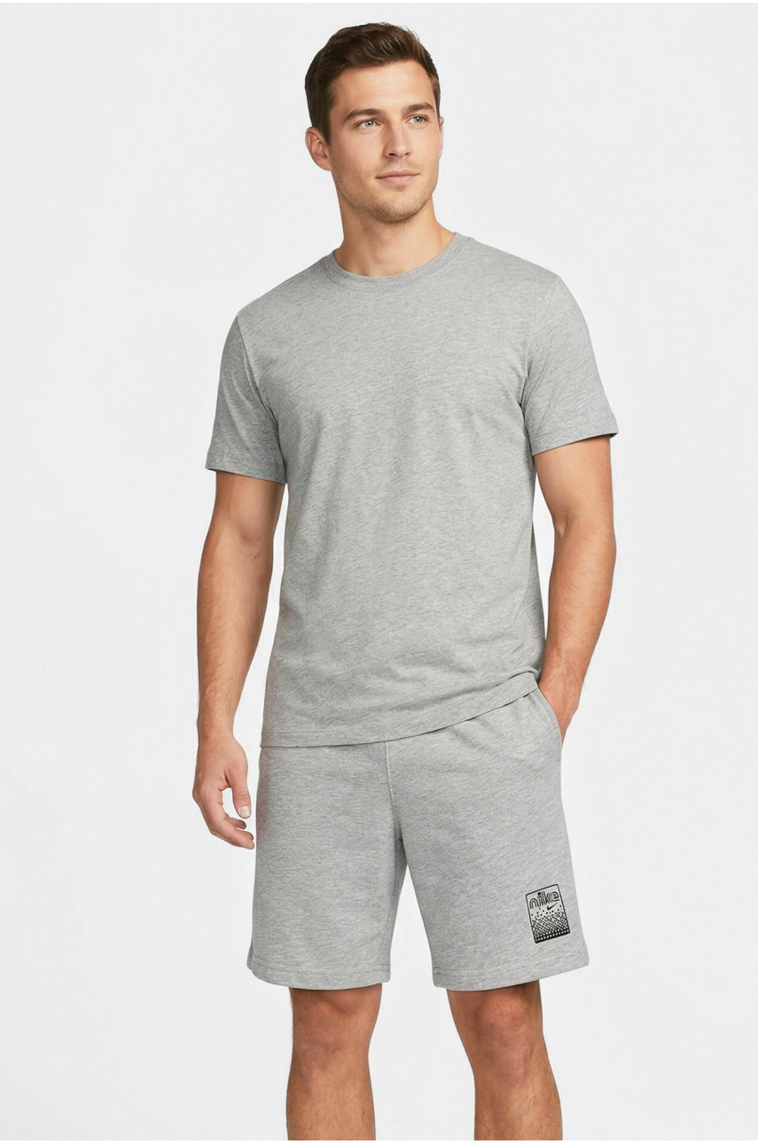 Шорти чоловічі однотонні сірого кольору з принтом 212478