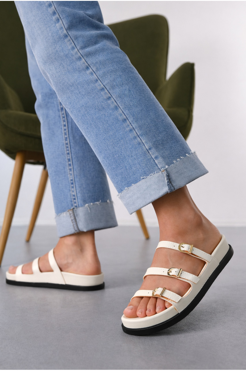 Шлепанцы женские белого цвета QQ111-2 212481
