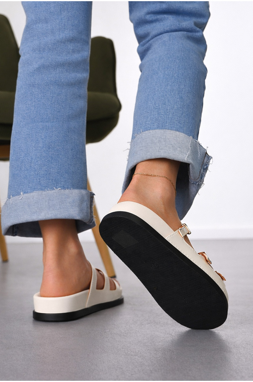 Шлепанцы женские белого цвета QQ111-2 212481