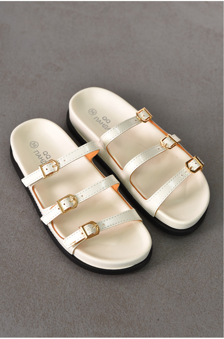 Шлепанцы женские белого цвета QQ111-2 212481