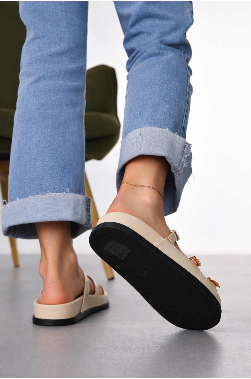 Шлепанцы женские бежевого цвета QQ111-3 212483 Шлепанцы женские бежевого цвета QQ111-3 212483