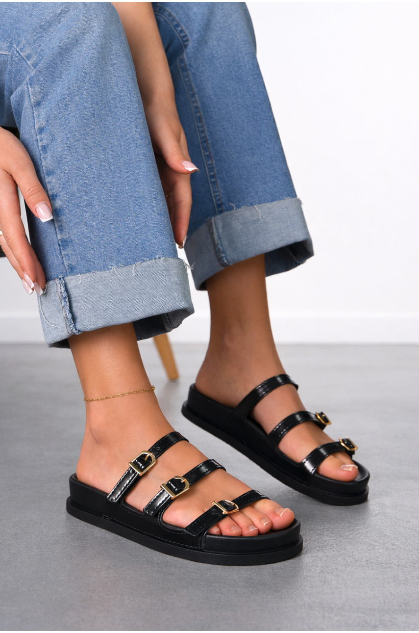 Шлепанцы женские черного цвета QQ111-1 212484