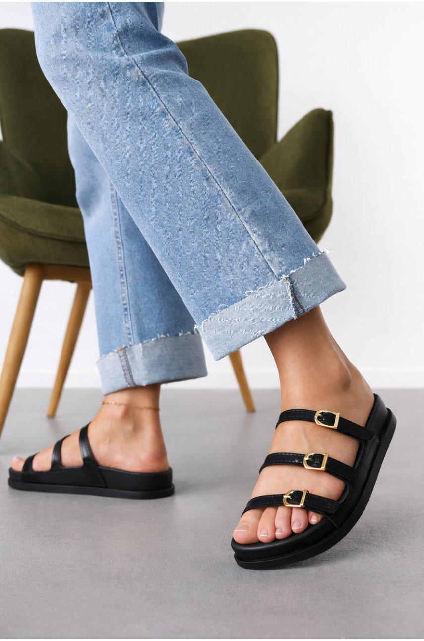 Шлепанцы женские черного цвета QQ111-1 212484