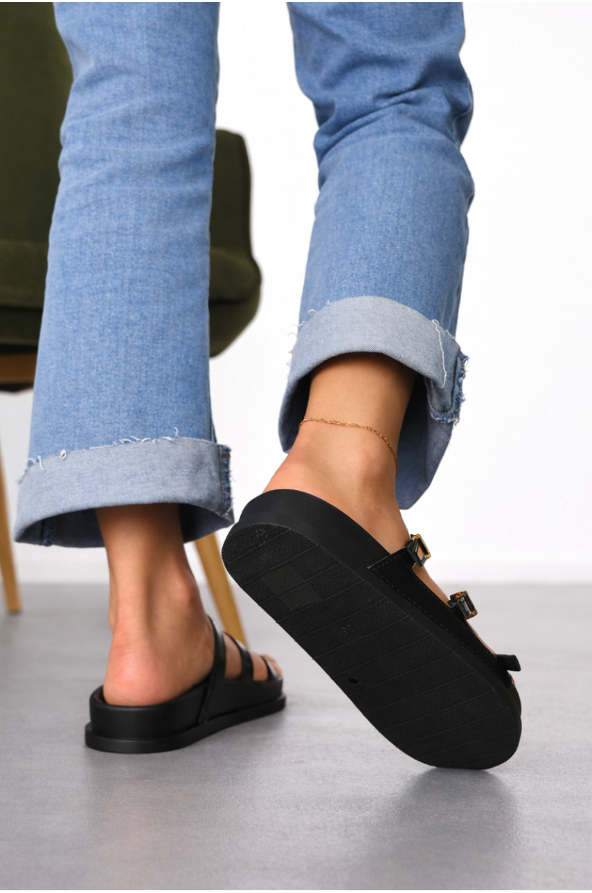 Шлепанцы женские черного цвета QQ111-1 212484