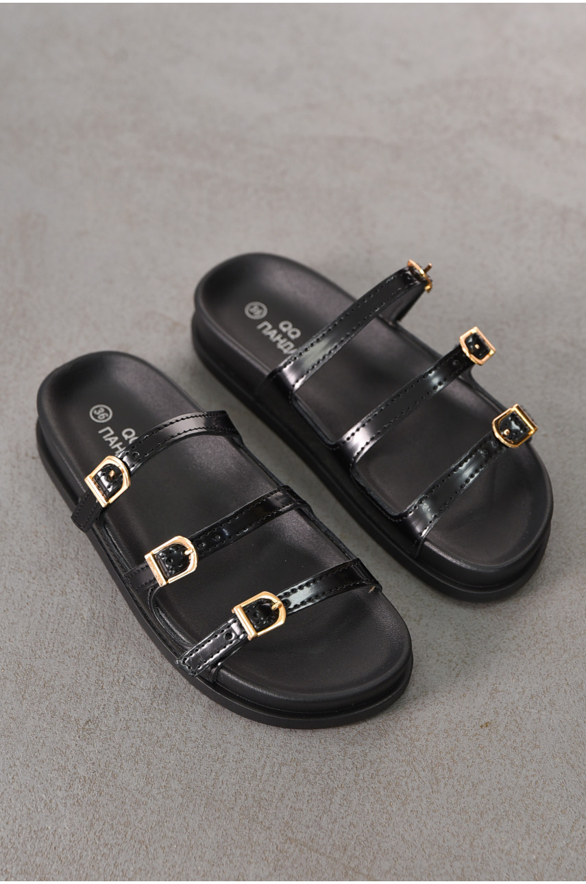 Шлепанцы женские черного цвета QQ111-1 212484