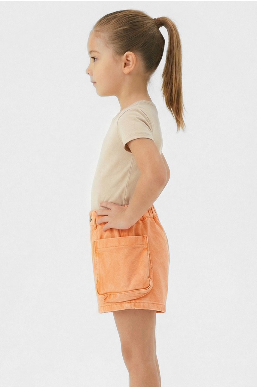 Шорти дитячі джинсові для дівчинки помаранчевого кольору. 8902 212488