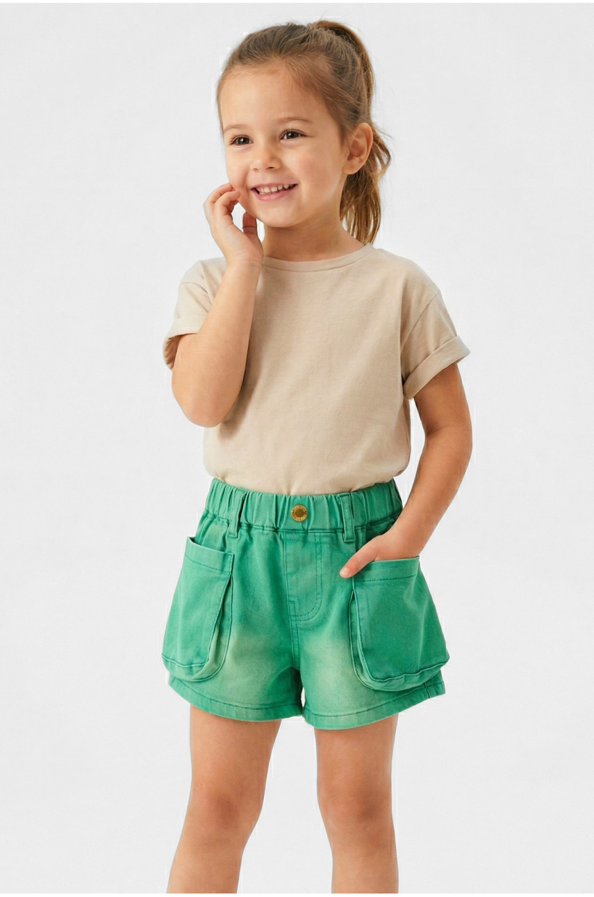Шорти дитячі джинсові для дівчинки зеленого кольору 8902 212489
