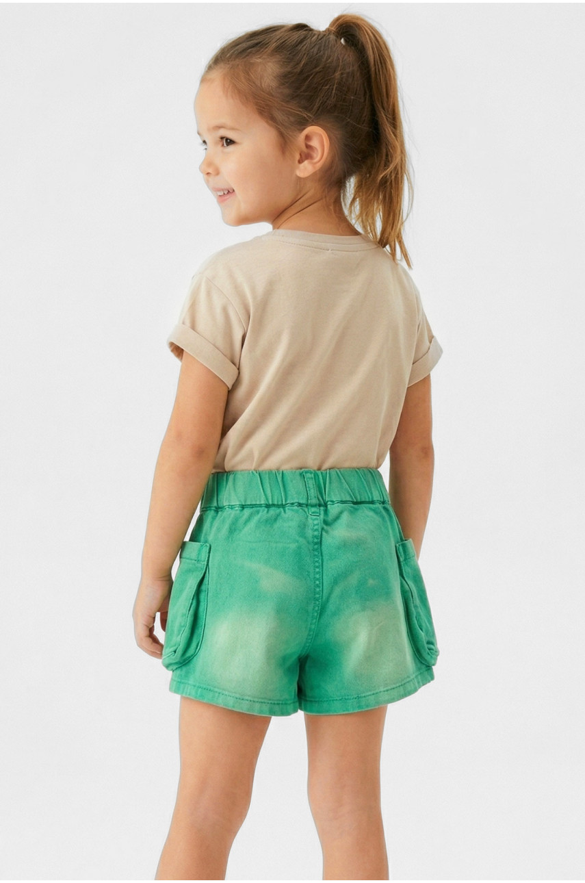 Шорти дитячі джинсові для дівчинки зеленого кольору 8902 212489