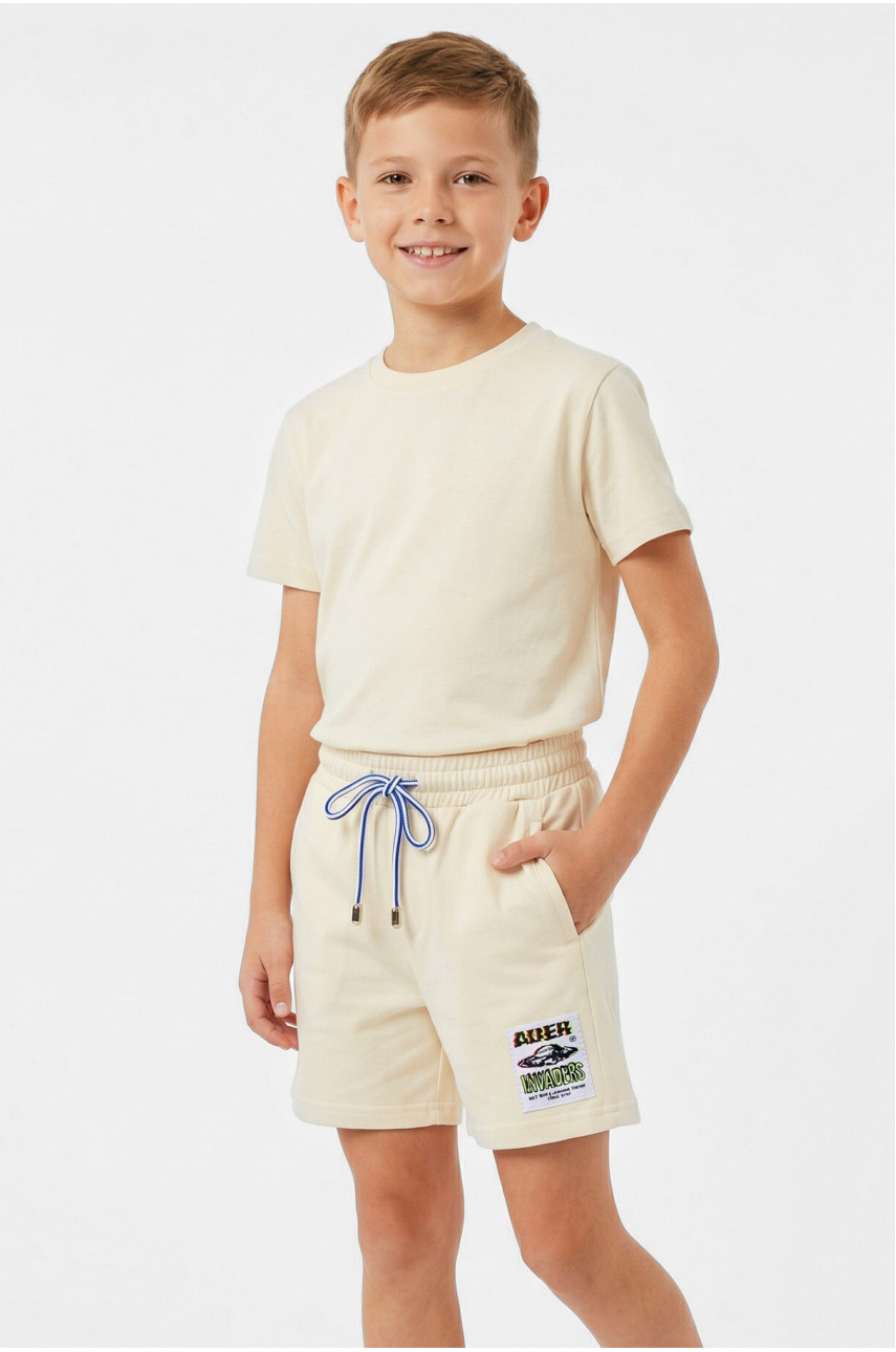 Шорти дитячі для хлопчика молочного кольору 18126 212491
