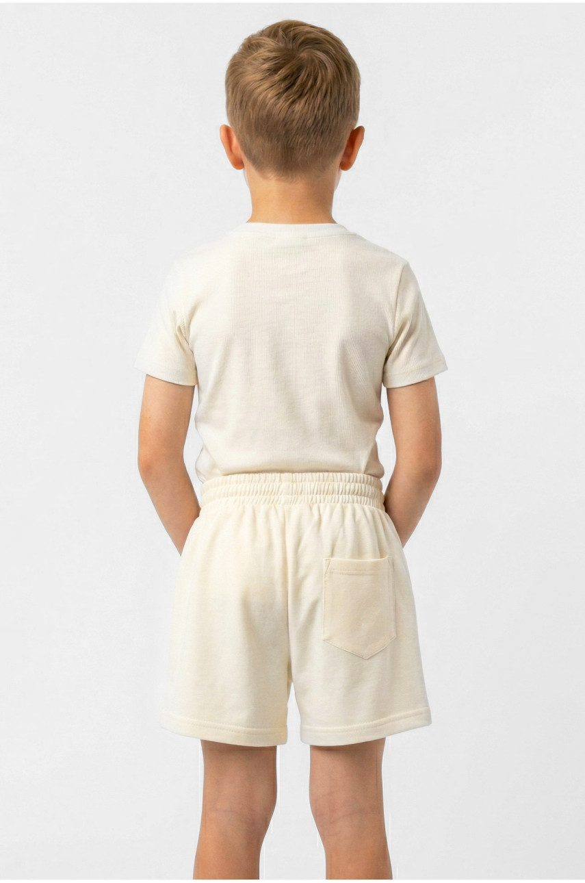 Шорти дитячі для хлопчика молочного кольору 18126 212491