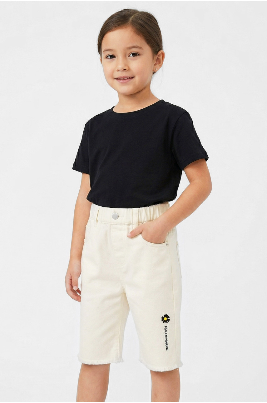 Шорти дитячі для дівчинки молочного кольору 2037 212492