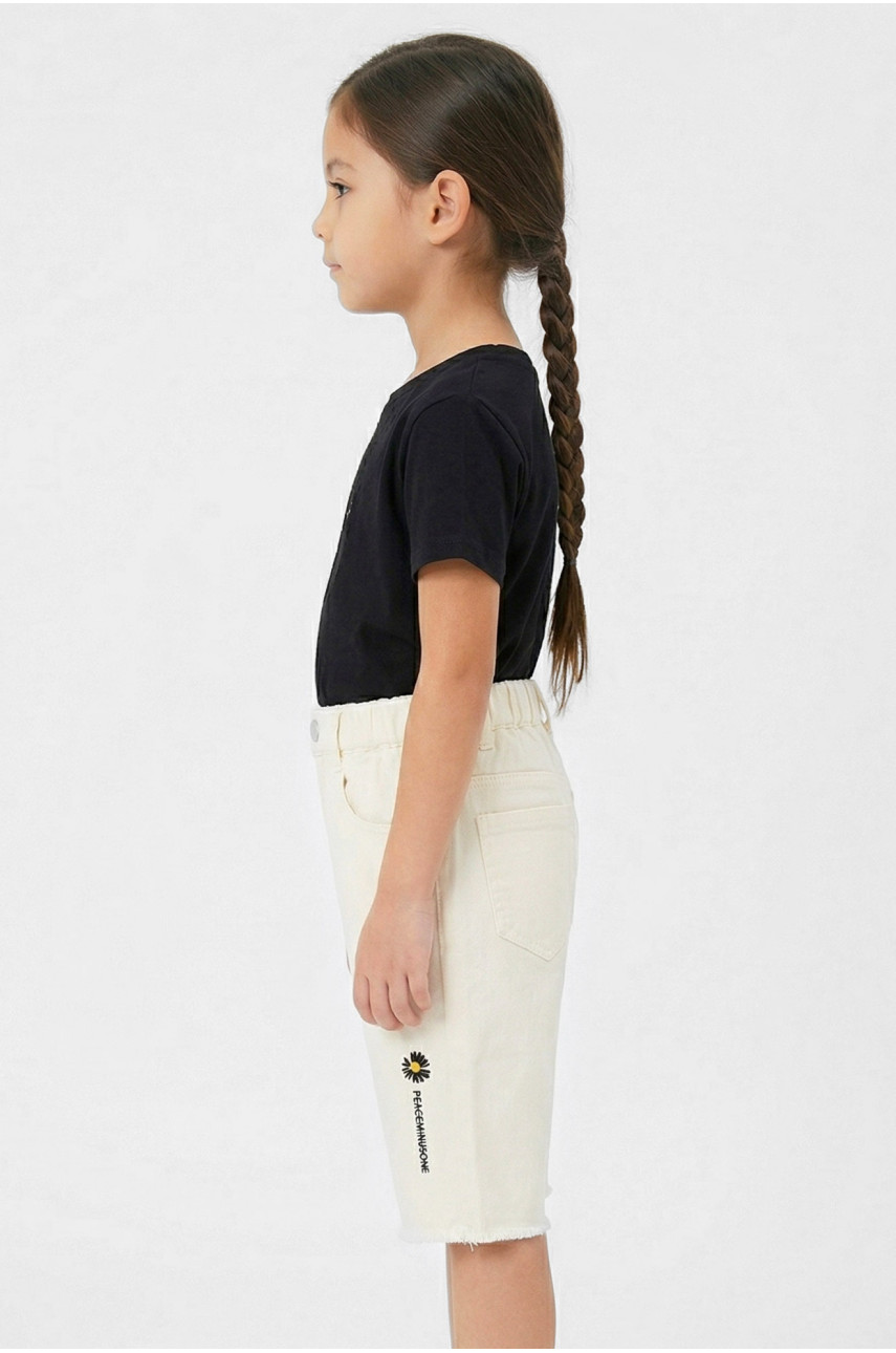 Шорти дитячі для дівчинки молочного кольору 2037 212492