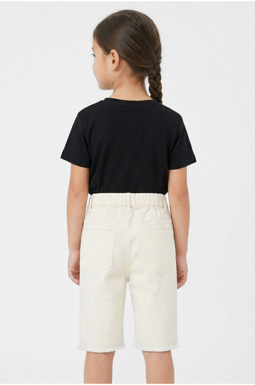 Шорти дитячі для дівчинки молочного кольору 2037 212492