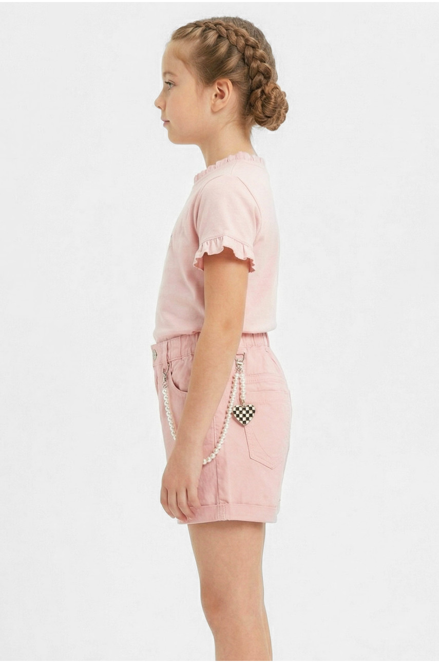 Шорти дитячі для дівчинки світло-рожевого кольору 5506 212493