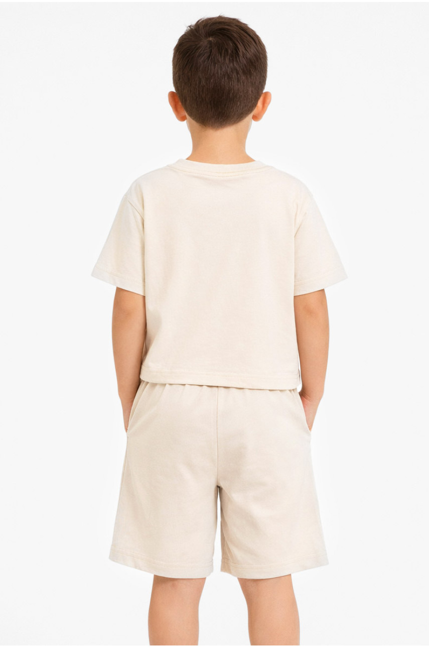 Костюм детский для мальчика бежевого цвета с принтом DX-77208 212495