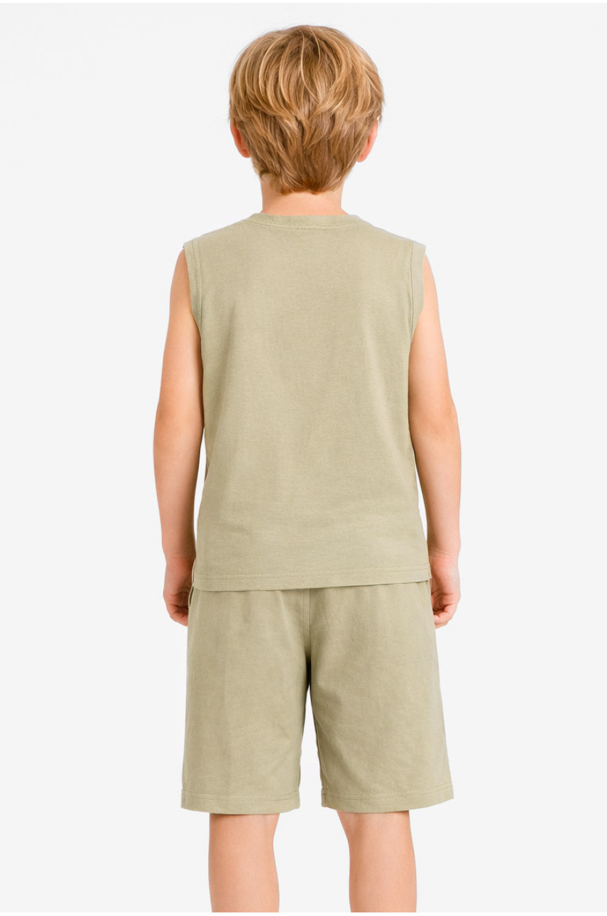 Костюм детский для мальчика зеленого цвета с принтом 11511 212498