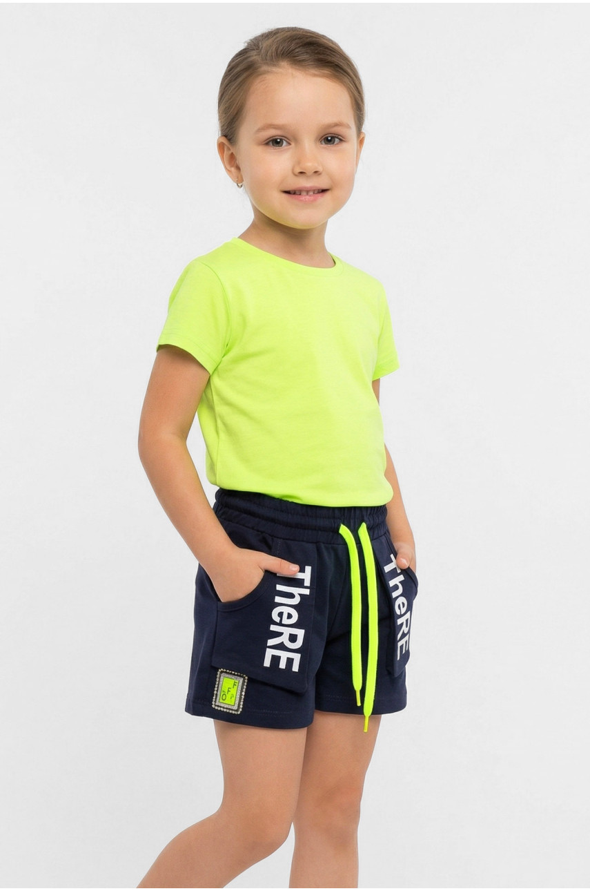 Шорти дитячі для дівчинки темно-синього кольору 976 212501