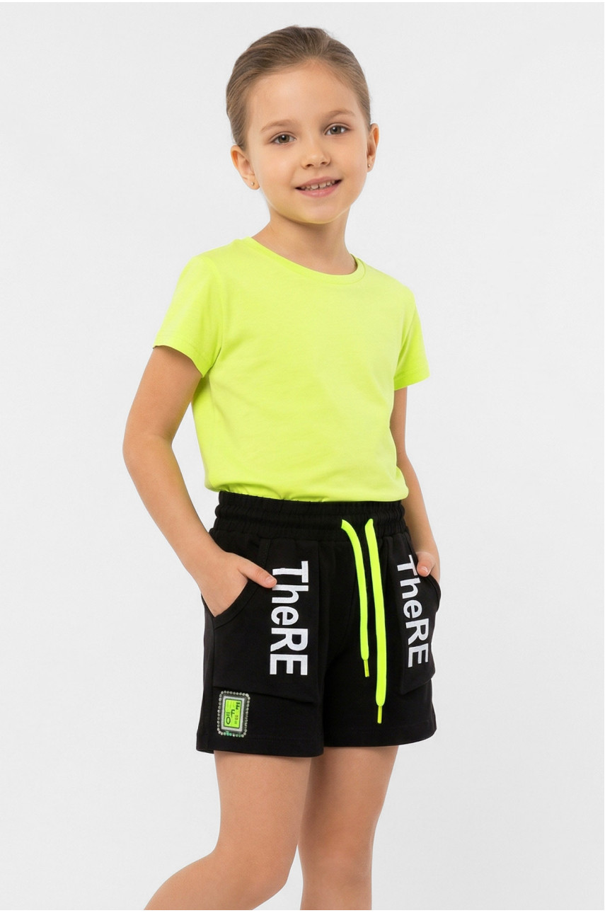 Шорти дитячі для дівчинки чорного кольору 976 212502