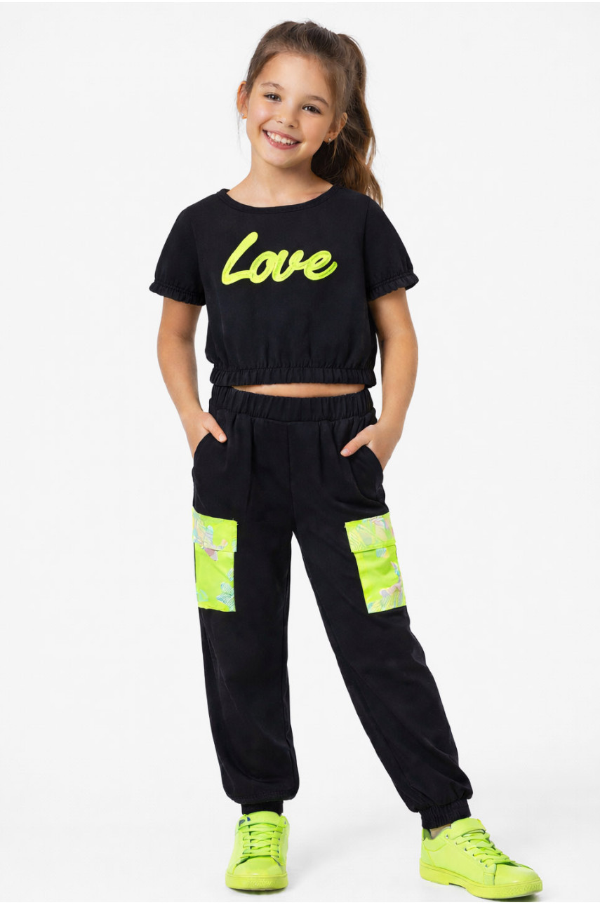 Костюм подростковый для девочки черного цвета 212506