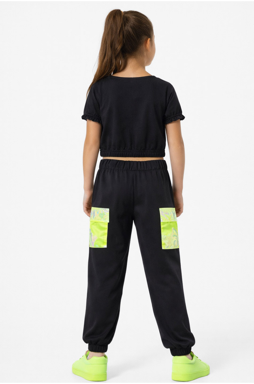 Костюм подростковый для девочки черного цвета 212506