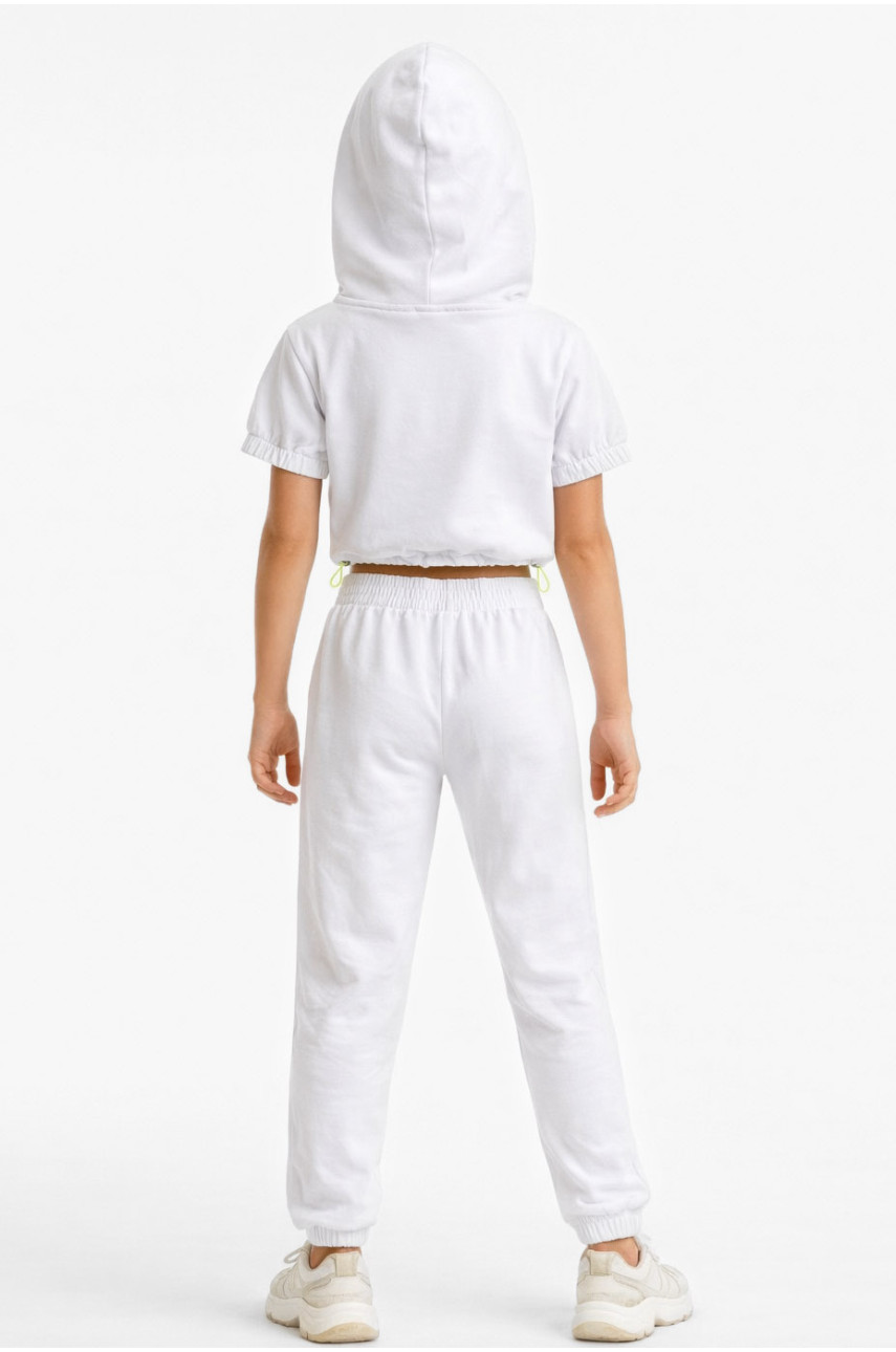 Костюм подростковый для девочки белого цвета с принтом 212512